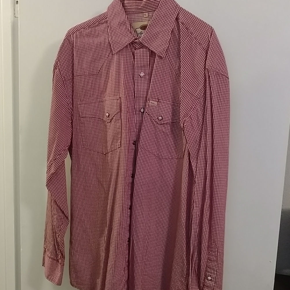Larry Mahan Red Gingham Button Shirt